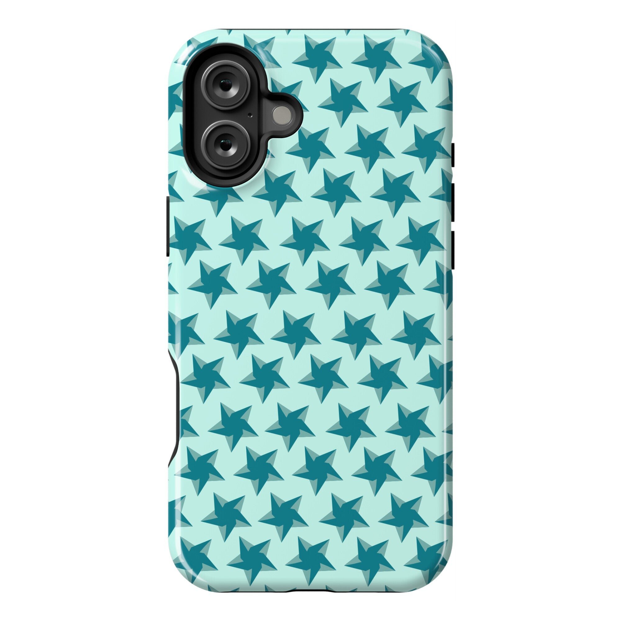 Teal Star Pattern Phone Case